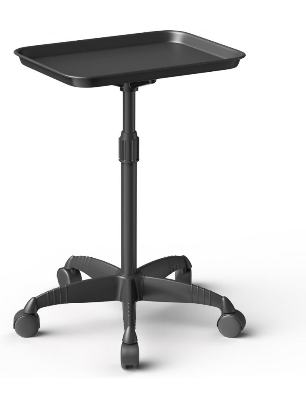 Adjustable 37" Rolling Salon Tray on Wheels - Mobile Beauty Cart, Black